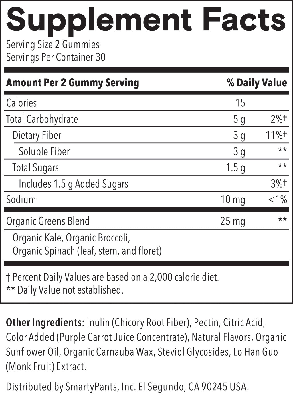 Kids Fiber & Veggies 12100602 sup-facts