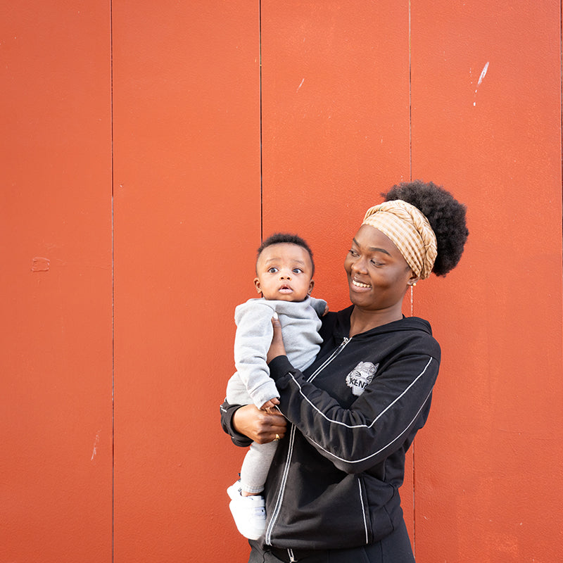 Woman holding a baby