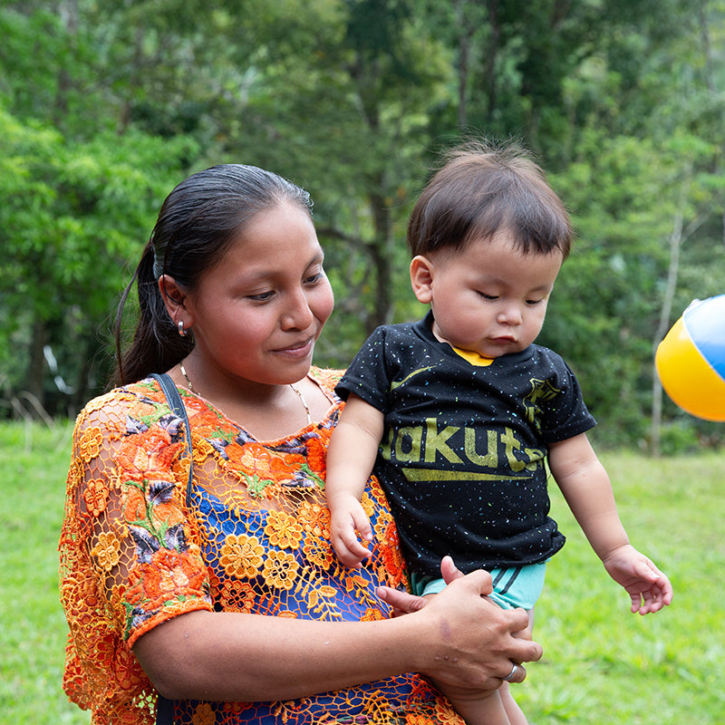 Woman holding a child