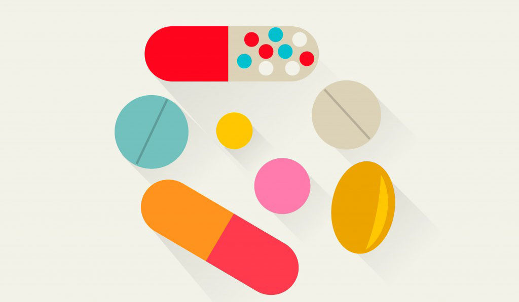 Vector art of different Vitamin tablets 