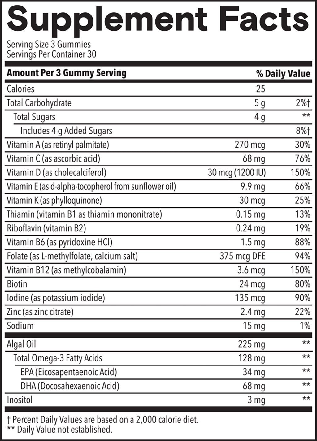 Adult Multi & Fiber sup-facts