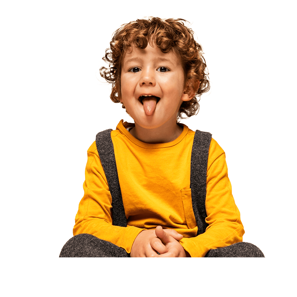 goofy kid sticking out tongue