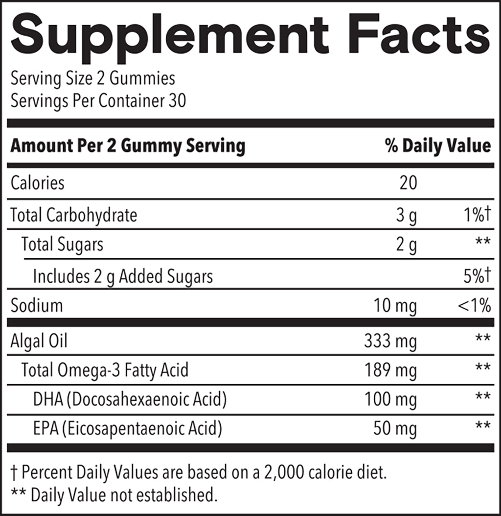 Kids Cognitive Omega-3 Brain sup-facts