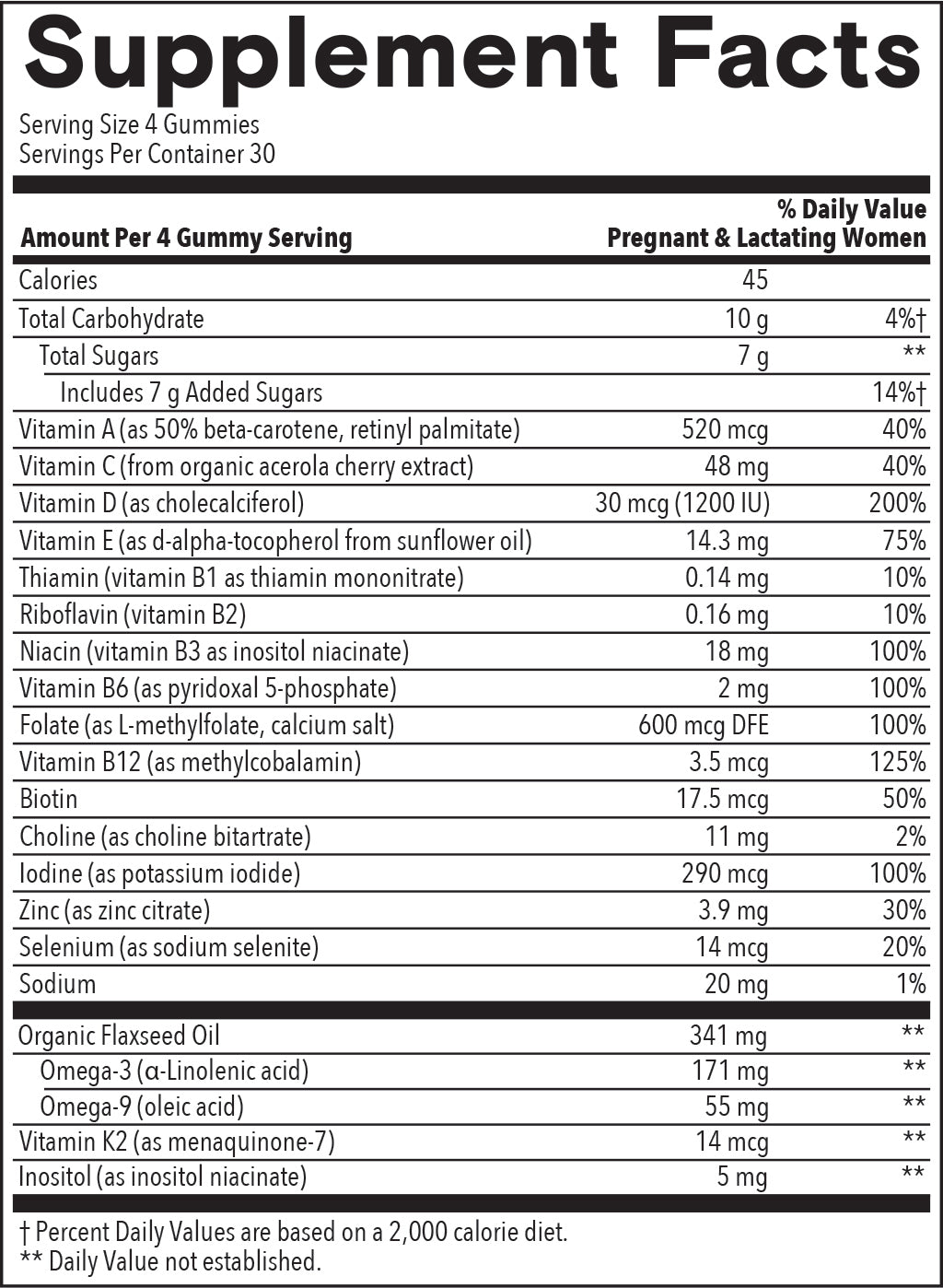 Prenatal Organic Multi & Omegas sup-facts