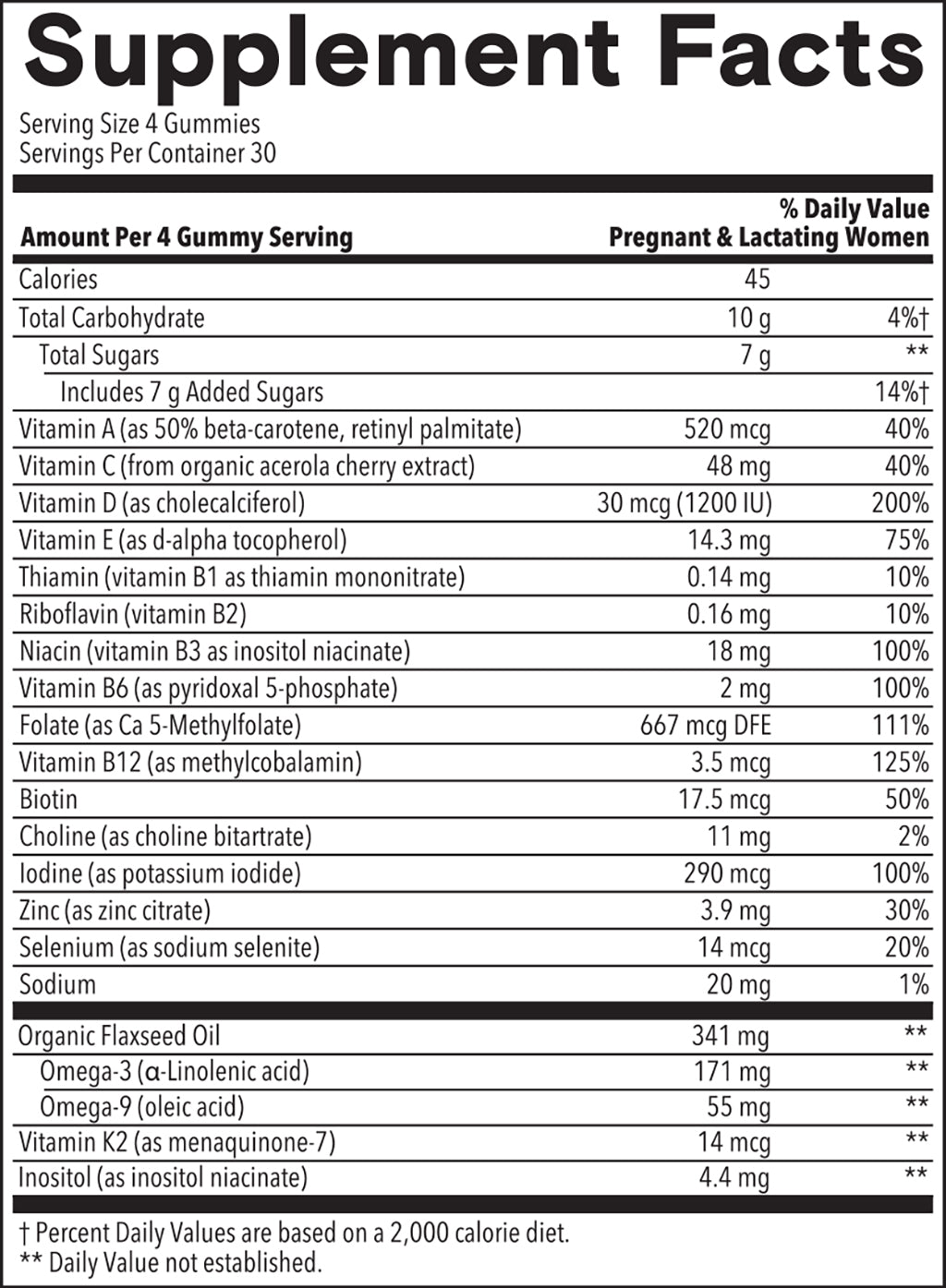 Prenatal Organic Multi & Omegas sup-facts