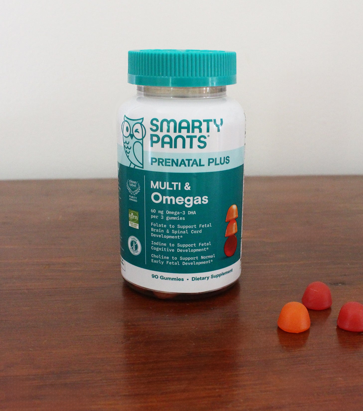 prenatal plus multi omegas on table