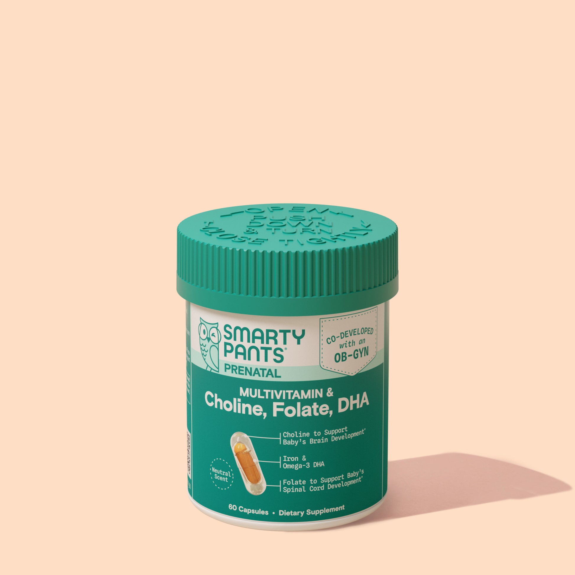 Prenatal Multivitamin Choline, Folate, DHA Capsules