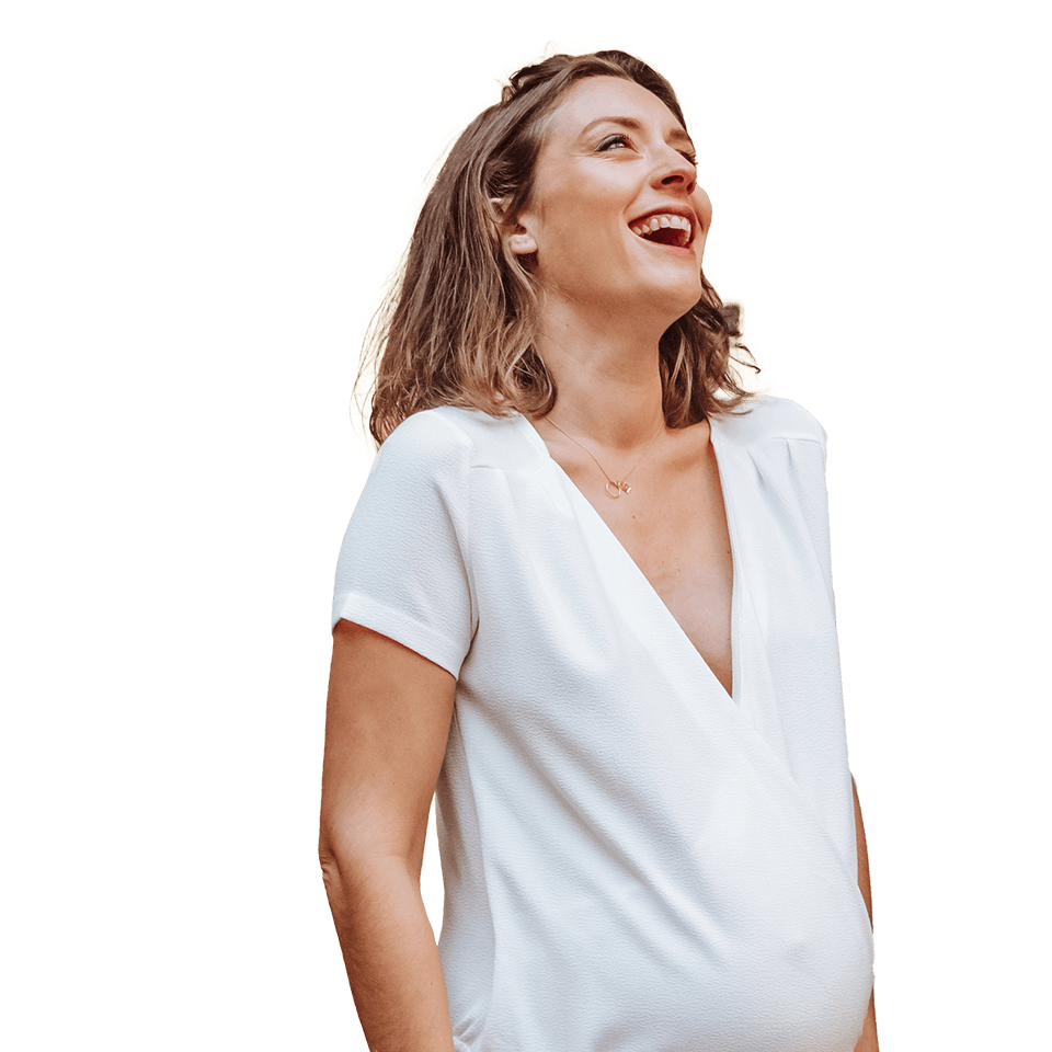 joyful laughing woman
