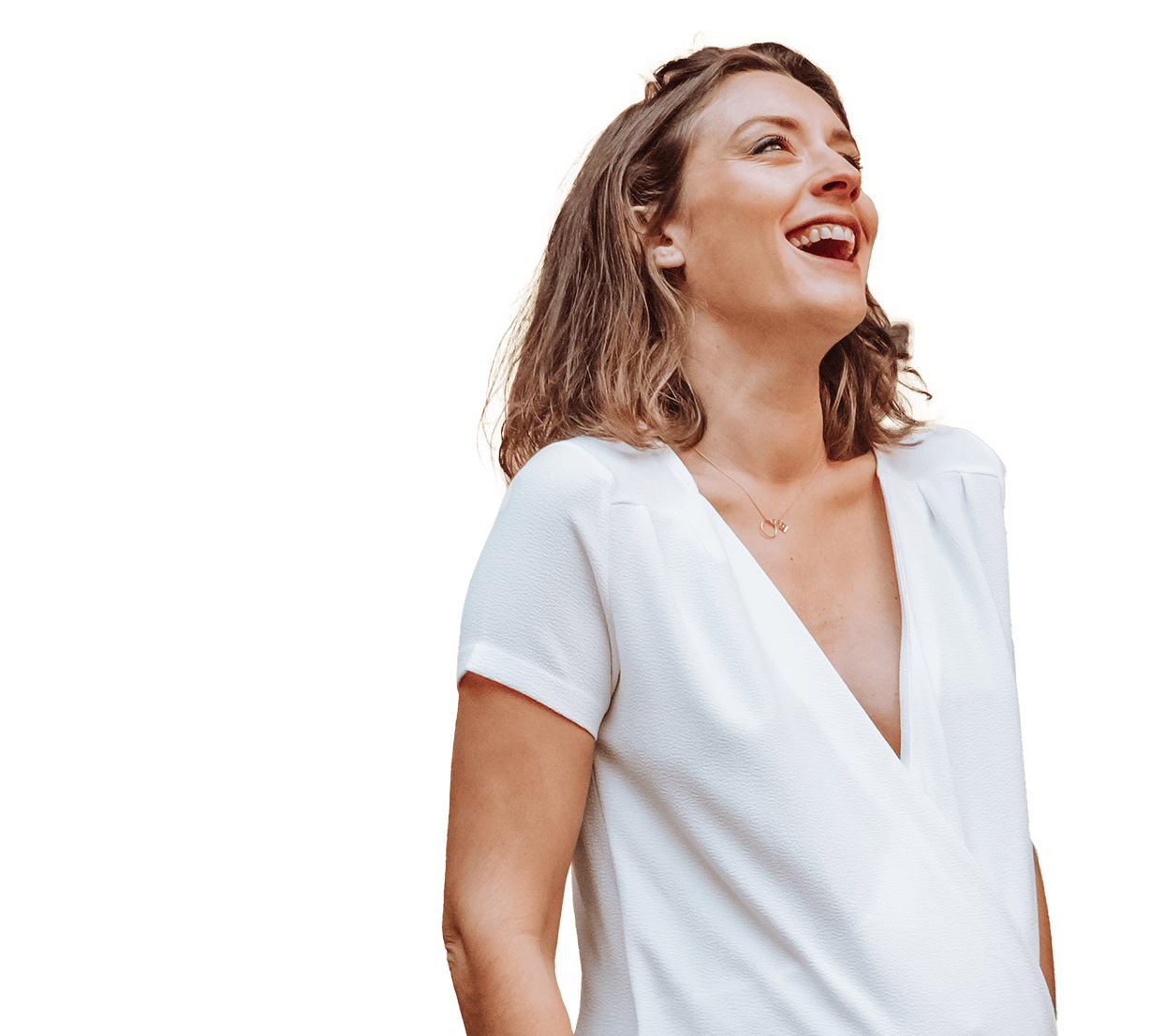 joyful laughing woman