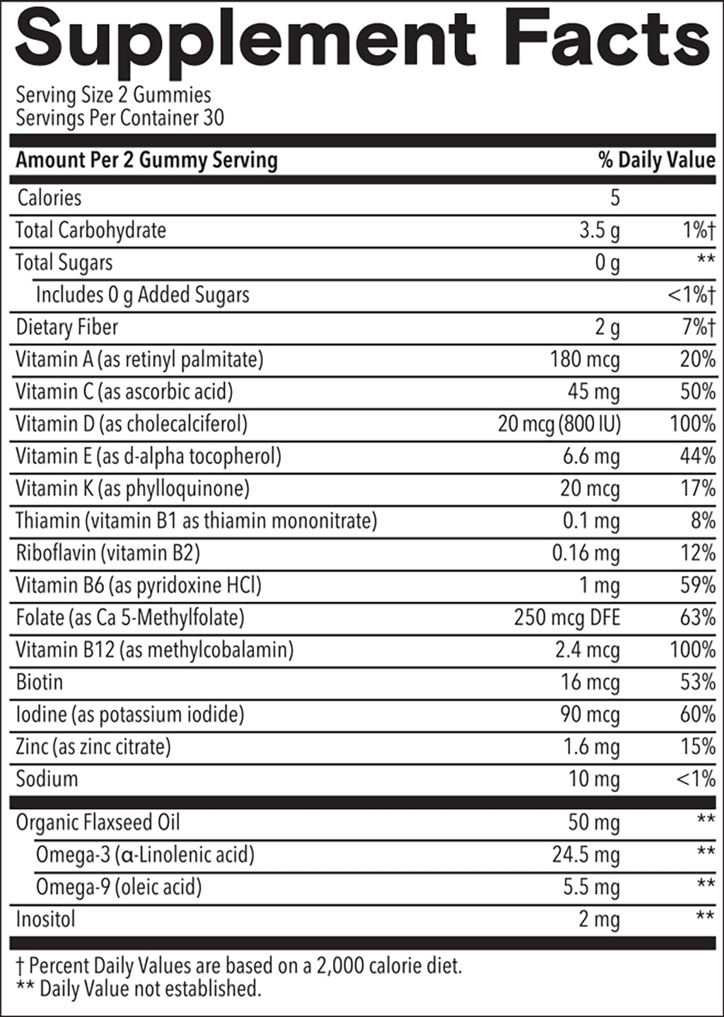 Kids Zero Sugar Multi & Omegas sup-facts