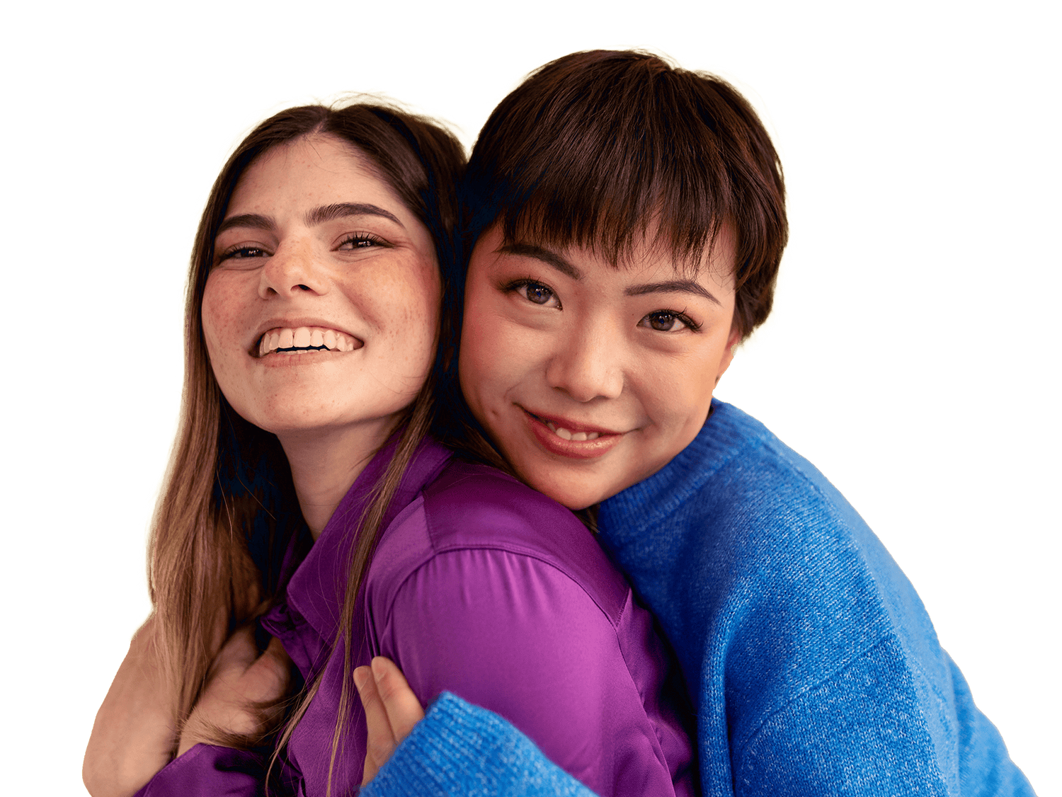 People hugging and smiling