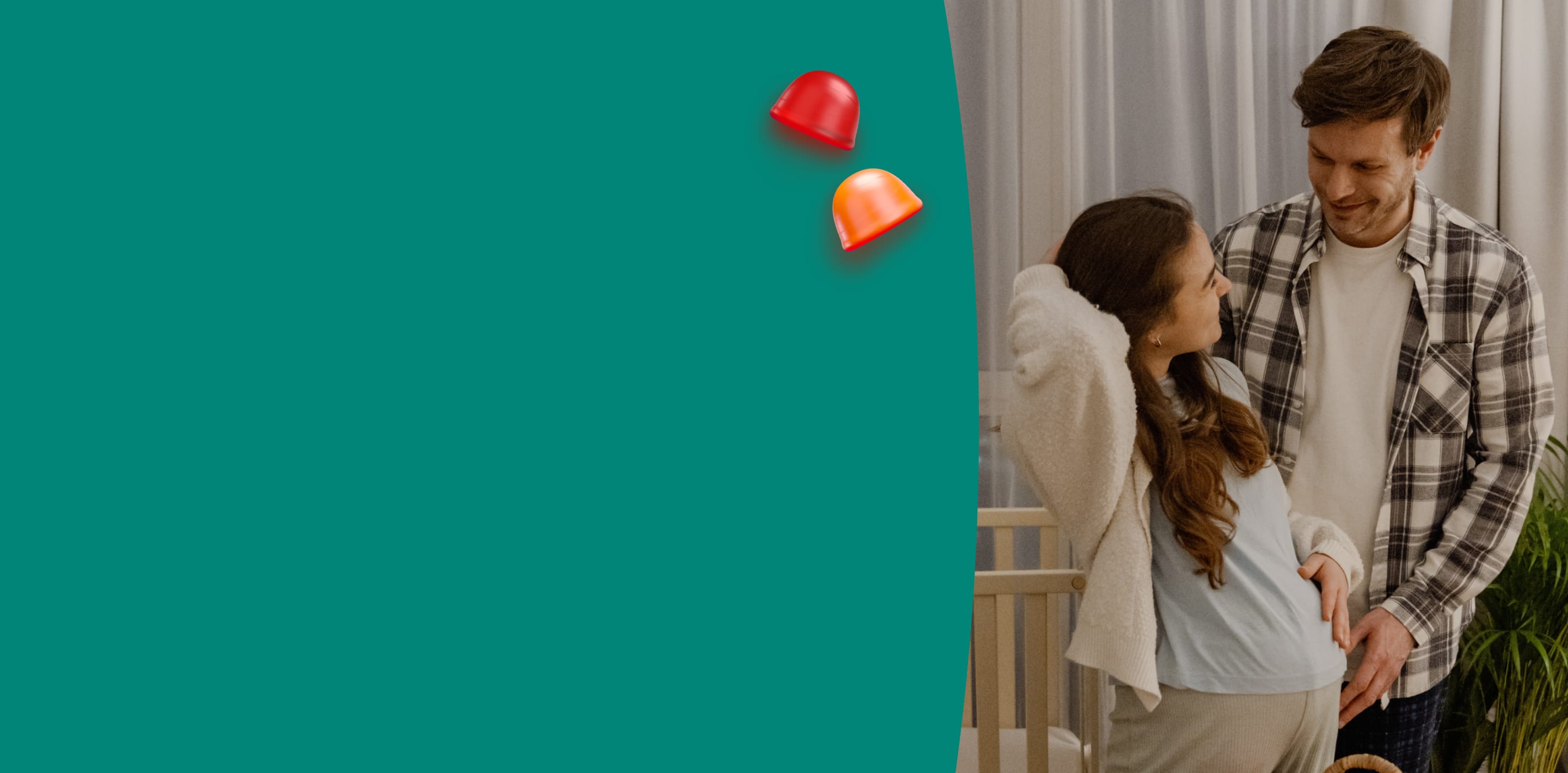 Pregnant woman and her partner standing close together